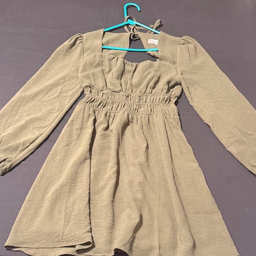 Altar'd State Olive Green Backless Dress, NWT